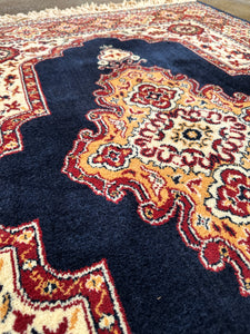 Red and Navy Area Rug