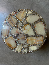 Load image into Gallery viewer, Abalone, Lucite and Gold Side Table
