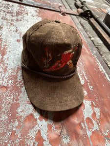 Corduroy Embroidered Pheasant Hat