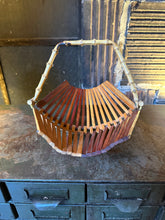 Load image into Gallery viewer, Accordion Basket w/ Bamboo Handle