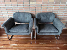 Load image into Gallery viewer, Mid-Century Chrome Cantilever Lounge Chair Set (2)
