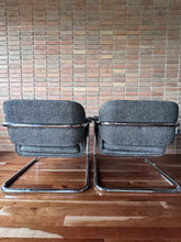 Load image into Gallery viewer, Mid-Century Chrome Cantilever Lounge Chair Set (2)