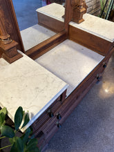Load image into Gallery viewer, Antique Walnut and Burl Marble-Top Dresser