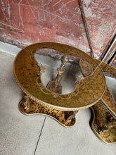 Load image into Gallery viewer, Hollywood Regency Eglomise Figural Coffee and Side Table Set (2)