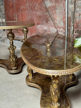 Load image into Gallery viewer, Hollywood Regency Eglomise Figural Coffee and Side Table Set (2)
