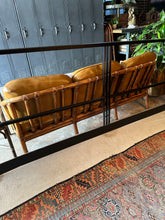 Load image into Gallery viewer, Rattan and Vinyl Couch w/ Side Table