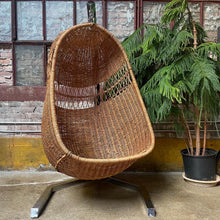 Load image into Gallery viewer, Mid-Century Wicker Hanging Egg Chair