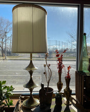 Load image into Gallery viewer, Mid-Century Brushed Metal and Brass Lamp