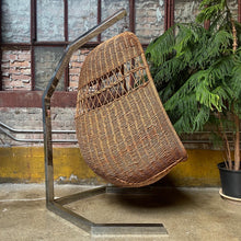 Load image into Gallery viewer, Mid-Century Wicker Hanging Egg Chair