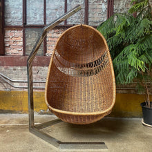 Load image into Gallery viewer, Mid-Century Wicker Hanging Egg Chair