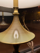 Load image into Gallery viewer, Mid-Century Brushed Metal and Brass Lamp