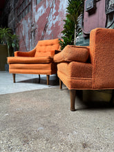 Load image into Gallery viewer, Mid-Century Orange Armchair Set (2)