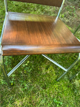 Load image into Gallery viewer, Antique Wood and Chrome Dining Chair Set (4)
