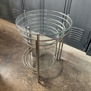 Chrome & Glass Nesting Table Set (3)