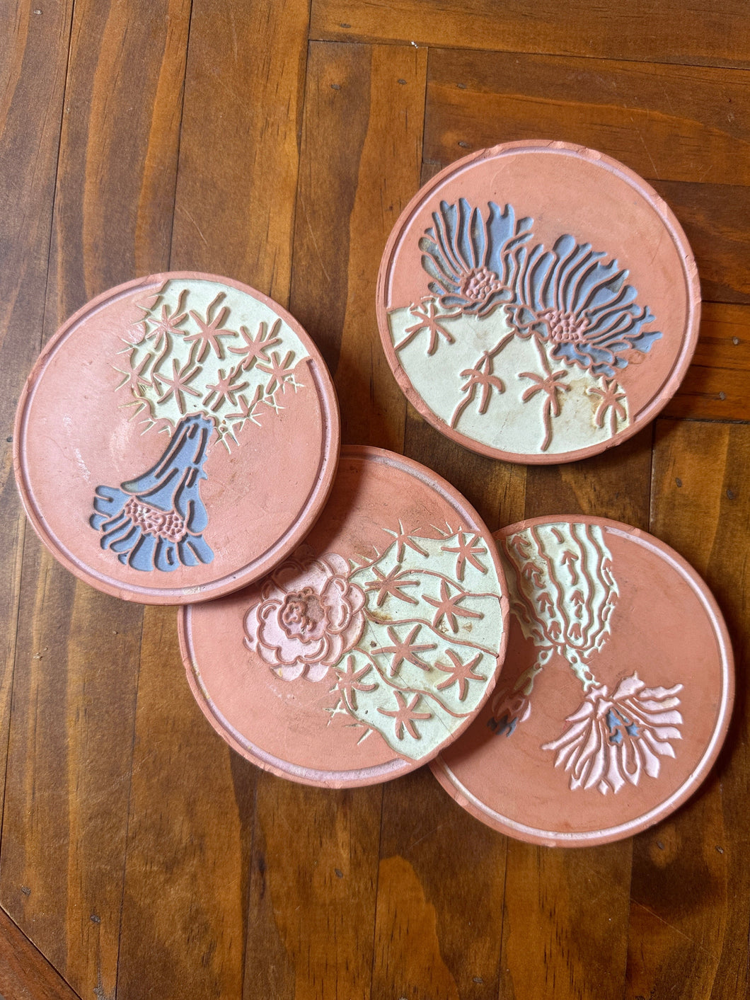 Terra Cotta Cacti Coaster Set (4)