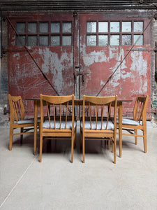 Mid-Century Dining Set w/ Chairs + Leaves