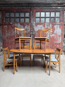 Mid-Century Dining Set w/ Chairs + Leaves