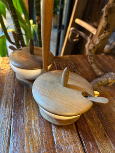 Wood and Ceramic Serving Caddy