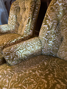 Chartreuse Floral Armchair Rocker Set (2)