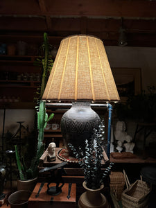 Bucchero Style Ceramic Lamp