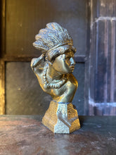 Load image into Gallery viewer, Brass Native American Bust/Statue
