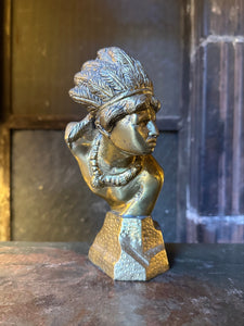 Brass Native American Bust/Statue