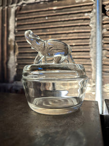Glass Elephant Jar
