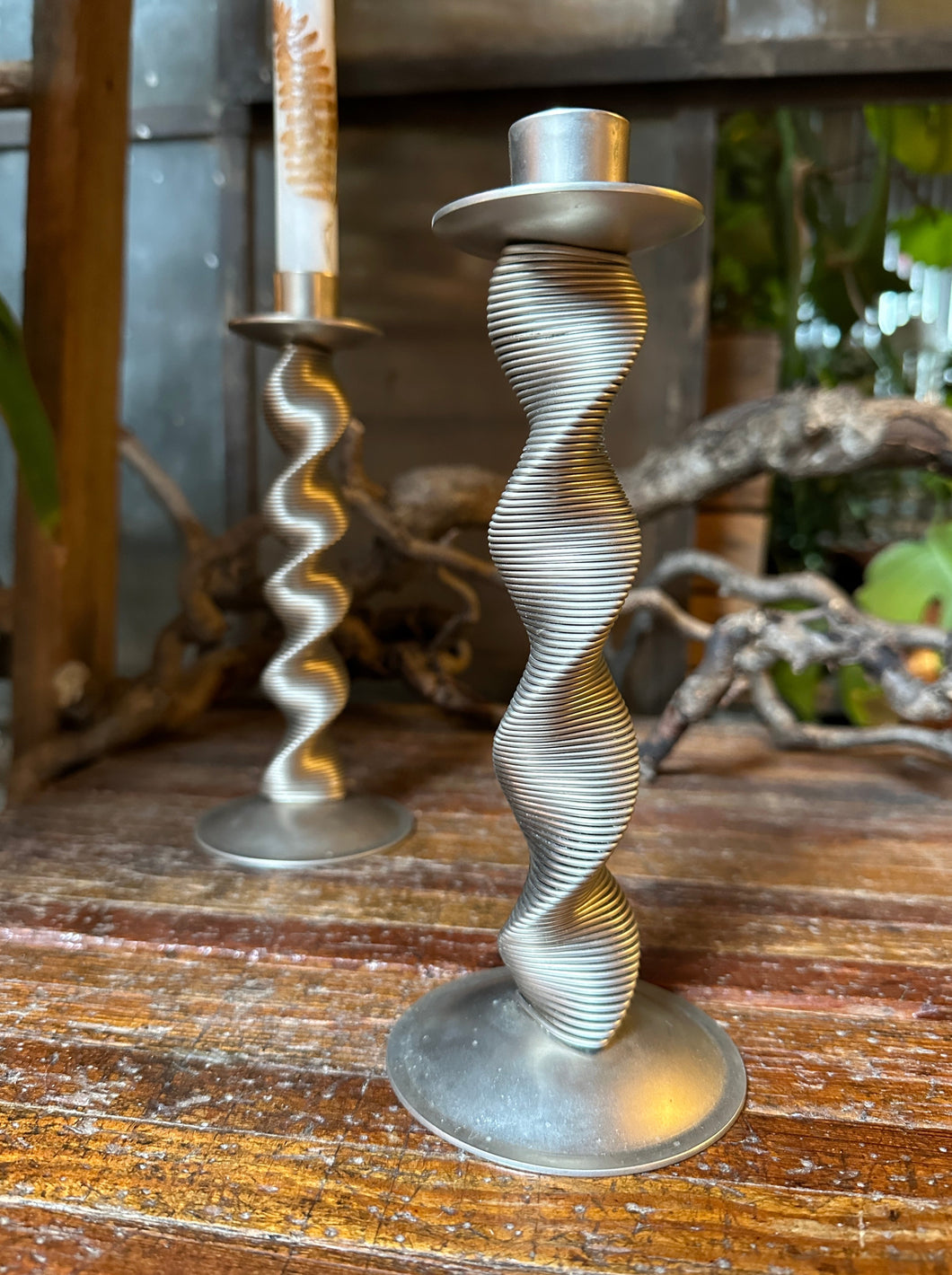 Spiral-Twist Candlestick Holder Set (2)