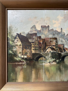 Village on the River Painting