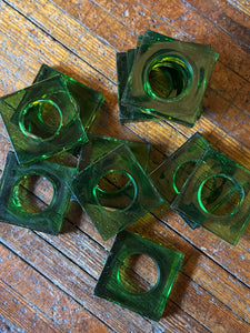 Acrylic Emerald Napkin Ring Set (12)