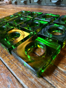 Acrylic Emerald Napkin Ring Set (12)