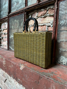 Mini Briefcase w/ Faux Bamboo Handles