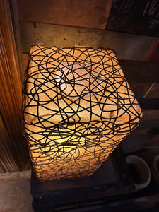 Fiberglass and Wicker Floor / Table Lamp