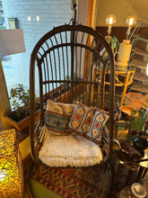 Load image into Gallery viewer, Rattan &amp; Bamboo Hanging Egg Chair
