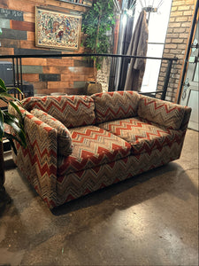 Chevron Loveseat on Casters