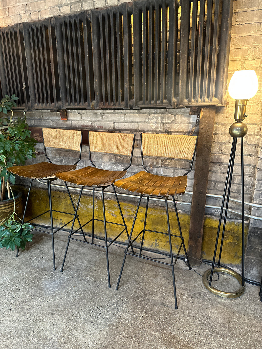 Mid-Century Arthur Umanoff Bar Stool Set (3)