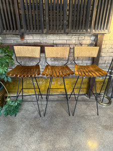 Mid-Century Arthur Umanoff Bar Stool Set (3)