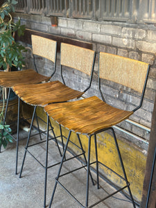 Mid-Century Arthur Umanoff Bar Stool Set (3)