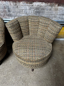 Mid-Century Tweed Mixed Chair Set (2)