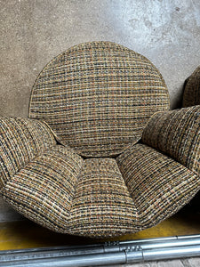 Mid-Century Tweed Mixed Chair Set (2)