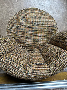 Mid-Century Tweed Mixed Chair Set (2)