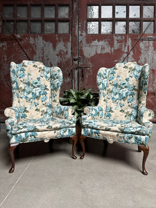 Quilted Floral Wingback Chair Set (2)