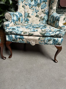 Quilted Floral Wingback Chair Set (2)
