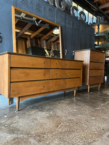 Mid-Century Lowboy Dresser Set (2)
