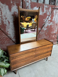 Mid-Century 1st Edition Lowboy w/ Mirror by Lane