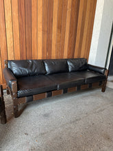 Load image into Gallery viewer, Black Vinyl Couch + Armchair Set (2)
