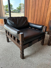 Load image into Gallery viewer, Black Vinyl Couch + Armchair Set (2)
