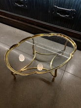 Load image into Gallery viewer, Hollywood Regency Scalloped Brass and Glass Coffee Table by LaBarge
