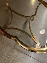 Load image into Gallery viewer, Hollywood Regency Scalloped Brass and Glass Coffee Table by LaBarge
