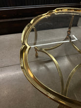 Load image into Gallery viewer, Hollywood Regency Scalloped Brass and Glass Coffee Table by LaBarge
